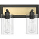 Gasol 2 Light 13 inch Matte Black/Vintage Brass Vanity Light Wall Light